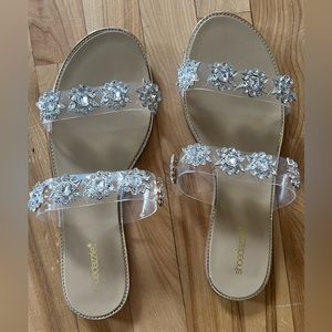 Jeweled Slide On Sandals Women’s 12